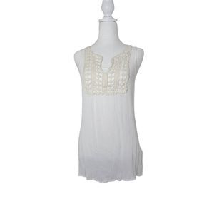 Market Spruce Women's Lightweight Blouse -  Medium - Cream - Embroidered Tunic